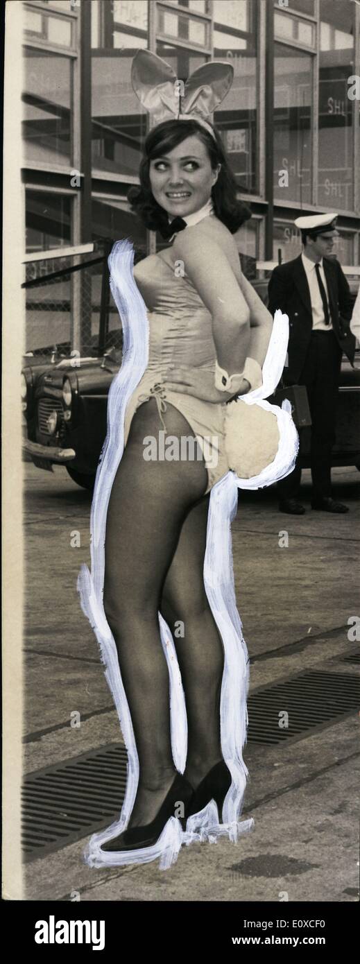 Jun. 06, 1966 - First Continental Bunny for London Playboy Club Arrives from Hamburg. Helga Schram, a 24-year old from Hamburg ''(Illegible) Stock Photo