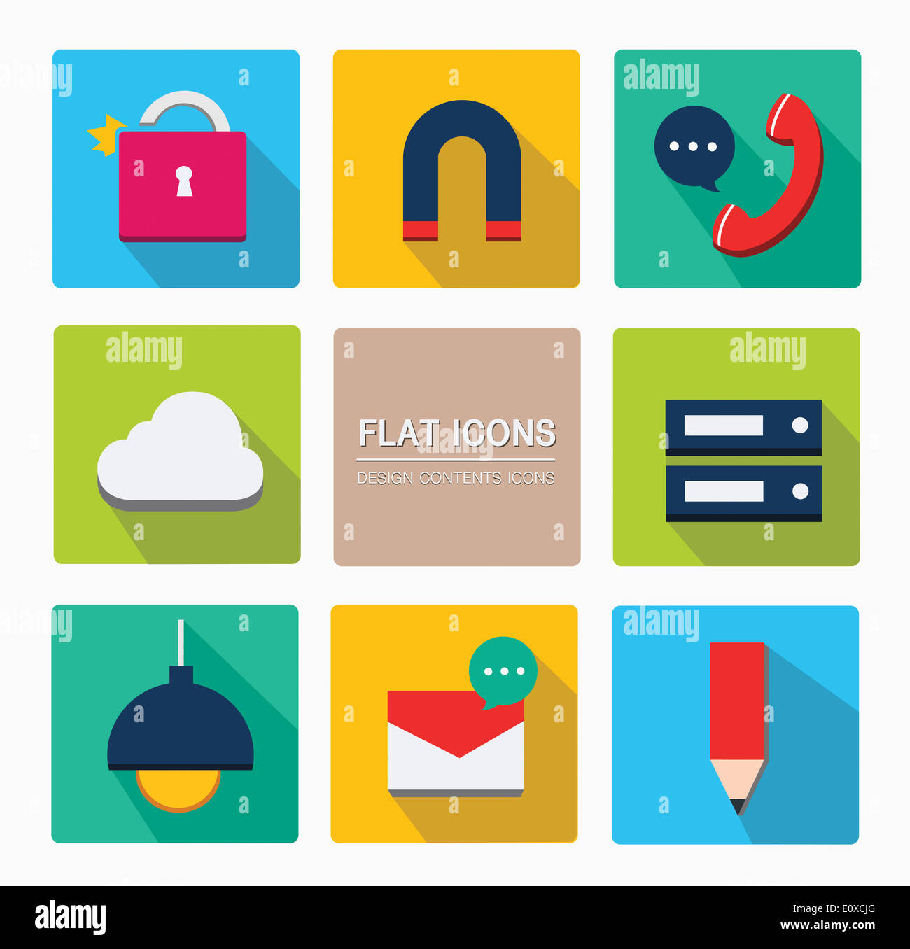 a set of flat icons Stock Photo - Alamy