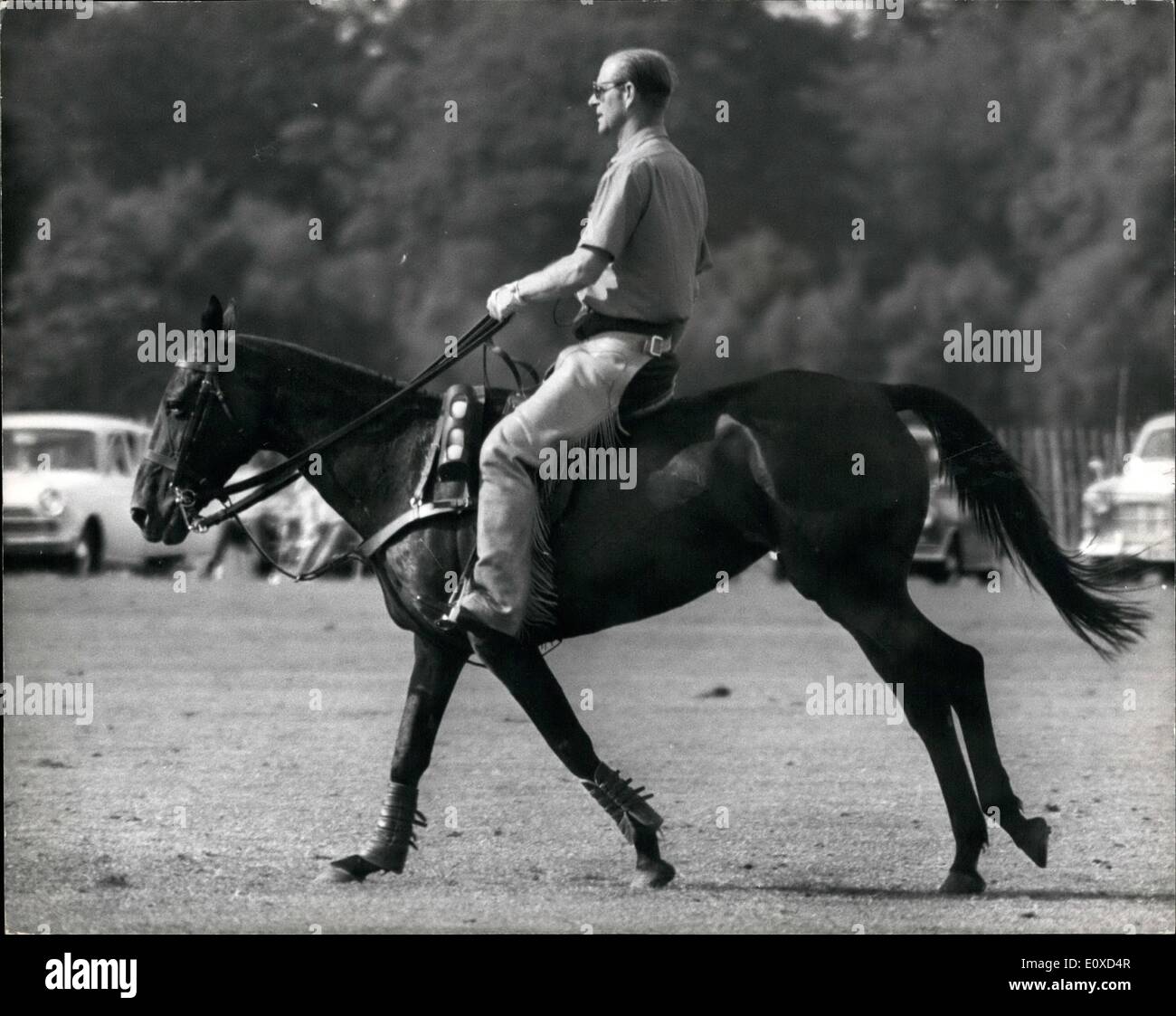 Jun. 06, 1966 - Prince Philip Umpires Polo Game At Windsor. Photo shows Prince Philip wears cowboy style ''chaps'' when he acted as umpire during a polo match on Smith's Lawn at Windsor today. Stock Photo