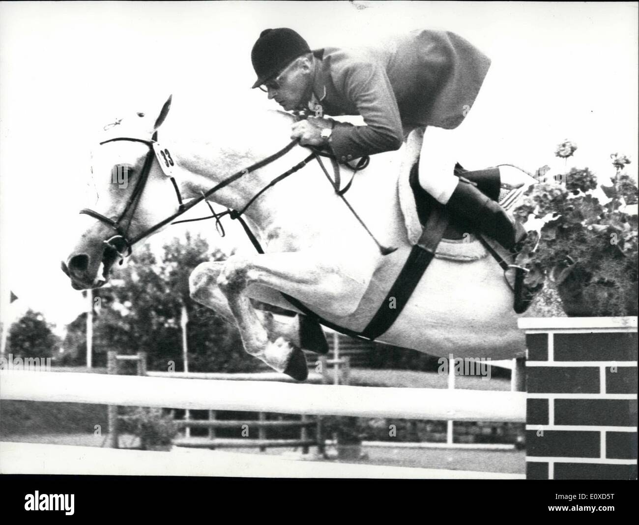 Jun. 06, 1966 - European Riding Championships: Riders from France, Italy, Germany, Sovjet Union, Hungary, Holland Switzerland, Germany, USA, Brezil and Argentinia are disputing the european Championship at Lucerne. Photo shows Frank Chapot, USA (Nr. 33) on ''Good Twist'' winner of first competition. Stock Photo