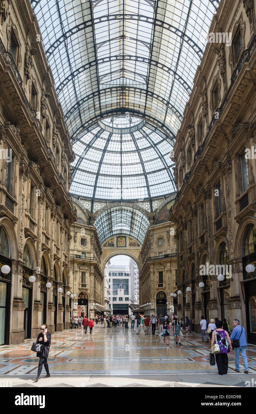 Indoor shopping arcade of the Galleria Vittorio Emanuele II, Milan, Italy Stock Photo
