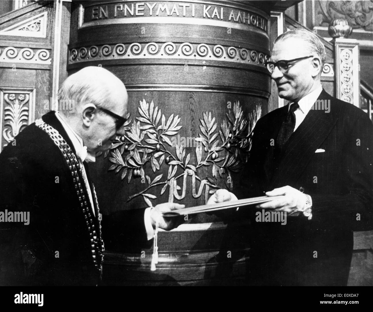Actor Laurence Olivier receiving the Sonning Prize Stock Photo