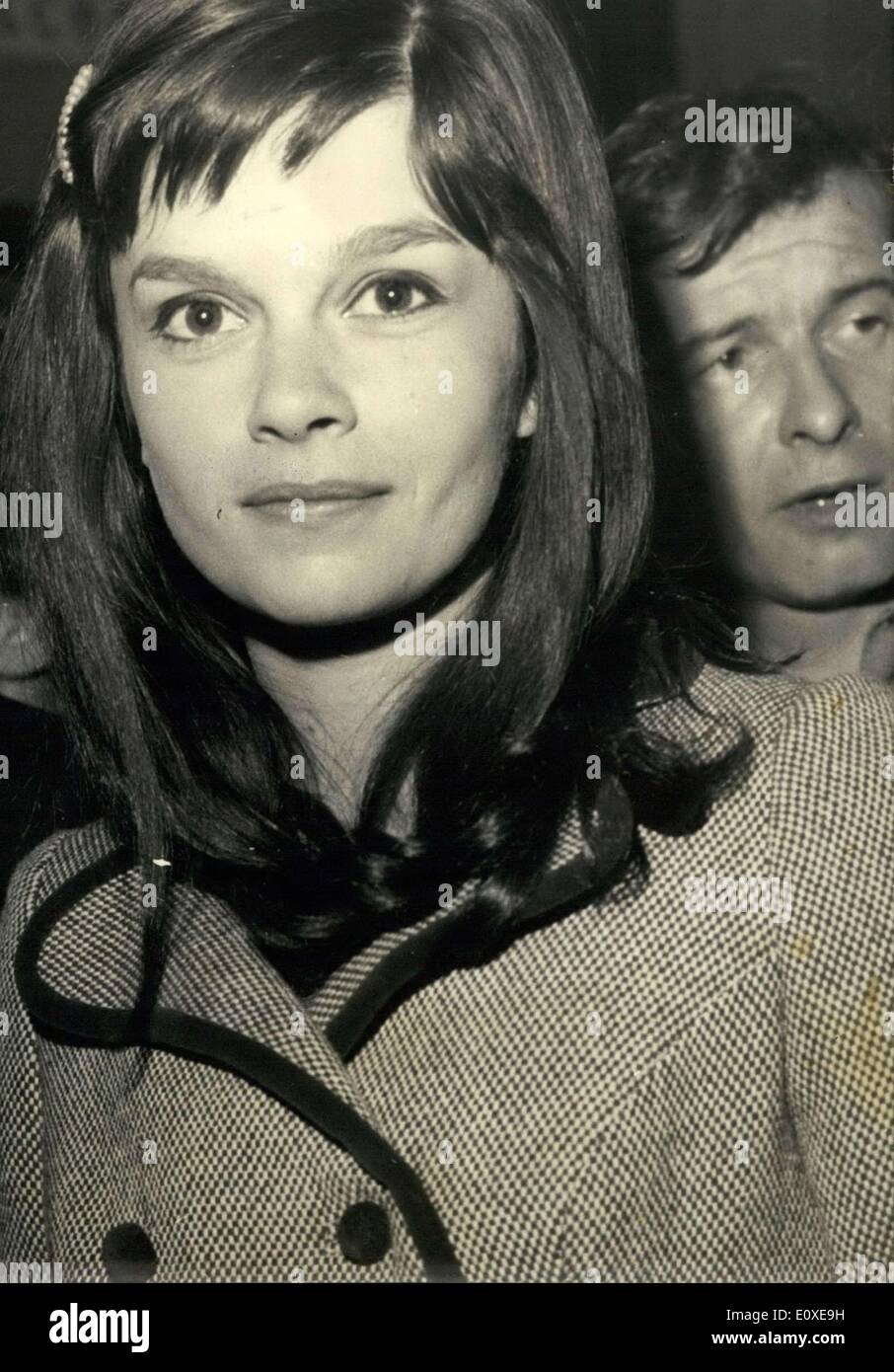 May 11, 1966 - CANNES FILM FESTIVAL: OPS:- THE COMING YOUNG ACTRESS GENEVIEVE BUJOLD, 22, STAR OF THE BANNED FILM ''LA GUERRE EST FINIE'' PICTURED AT CANNES YESTERDAY. (THE FILM ''LA GUERRE EST FINIE'' - THE WAR IS OVER- DEPICTING A HERO OF THE SPANISH CIVIL WAR WAS BANNED FOR POLITICAL REASONS) Stock Photo