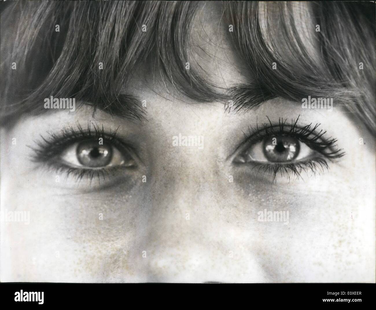 Jul. 07, 1966 - Riviera's Most Beautiful Eyes: The Beatles Chose Her To Sing ''Michelle''. A Jury composed of Juliette Greco, Claude Nougaro and Yul Brynner awarded the title of ''Riviera's lost beautiful eyes'' to twenty-year old Danielle Denin from nice. Danielle came first into the Lli light when she sang the beatles' great success ''Michele''. Photo Shows: Close-up of Danielle's eye which the jury proclaimed ''The most beautiful of the French Riviera' Stock Photo