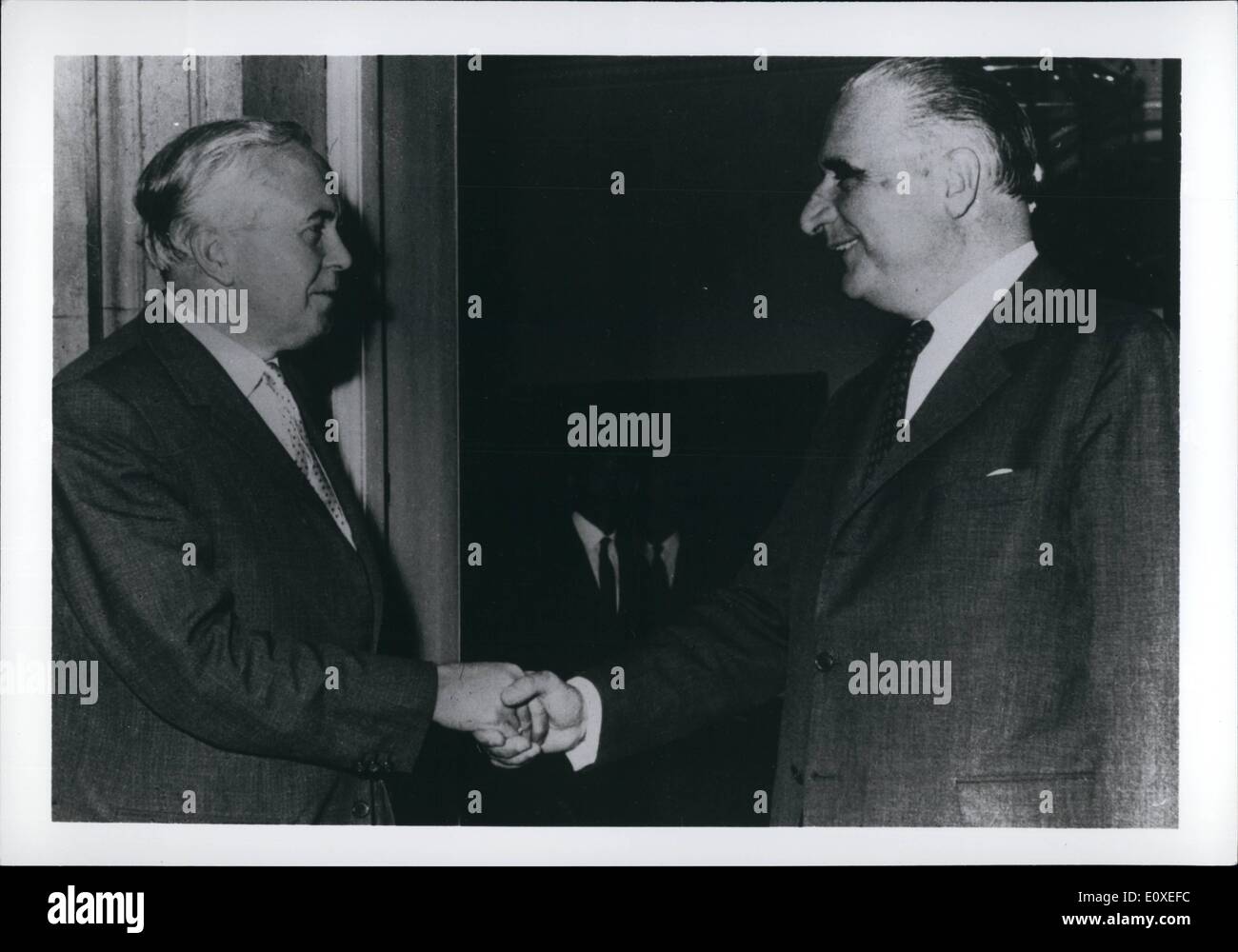 Jul. 07, 1966 - Mr. Pompidou, Prime-Minister at the time, with Mr ...