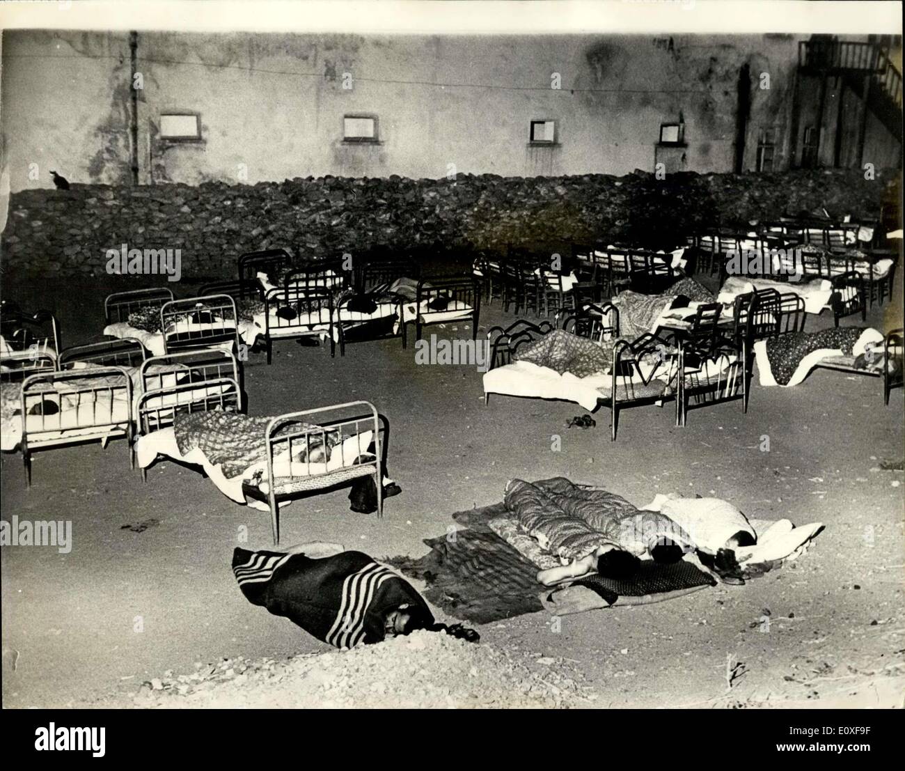 Aug. 25, 1966 - Earthquake Scenes In Turkey.: Original pictures just received, show scenes from Varto, which took the full fares of the earthquake which struck provinces in Eastern Turkey last Friday, which killed more than 2,300 people and rendered 70,000 homeless. Photo shows Friday's disasterous earthquake and the tremors which succeeded it, though not causing any damage, have filled the inhabitants of Varto with a deadly fear and they continue to sleep in the open air. Stock Photo