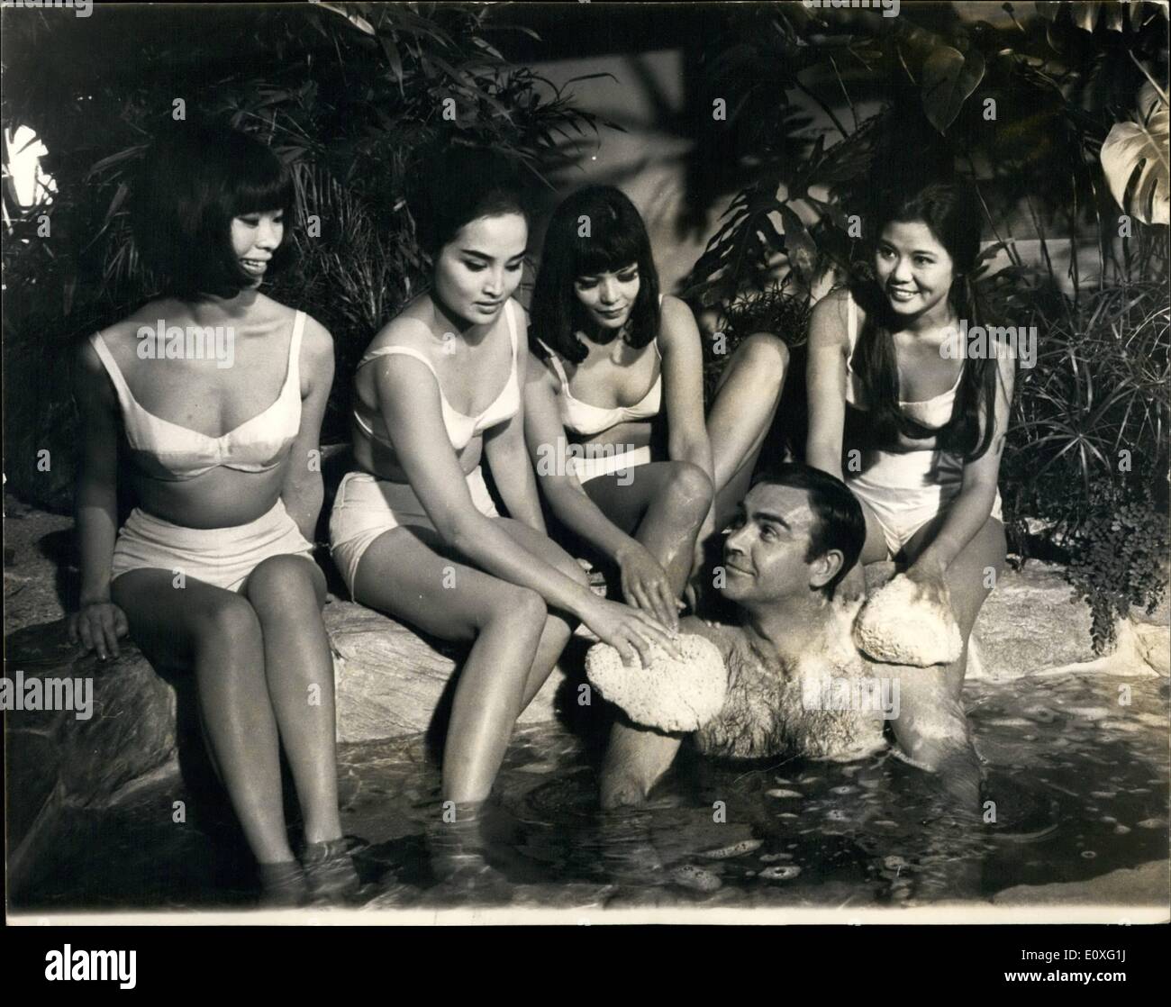 Sep. 09, 1966 - James Bond (Sean Connery) Is Introduced To The Warm Delights Of Japanese Bathing: James Bond, who is accustomed Stock Photo