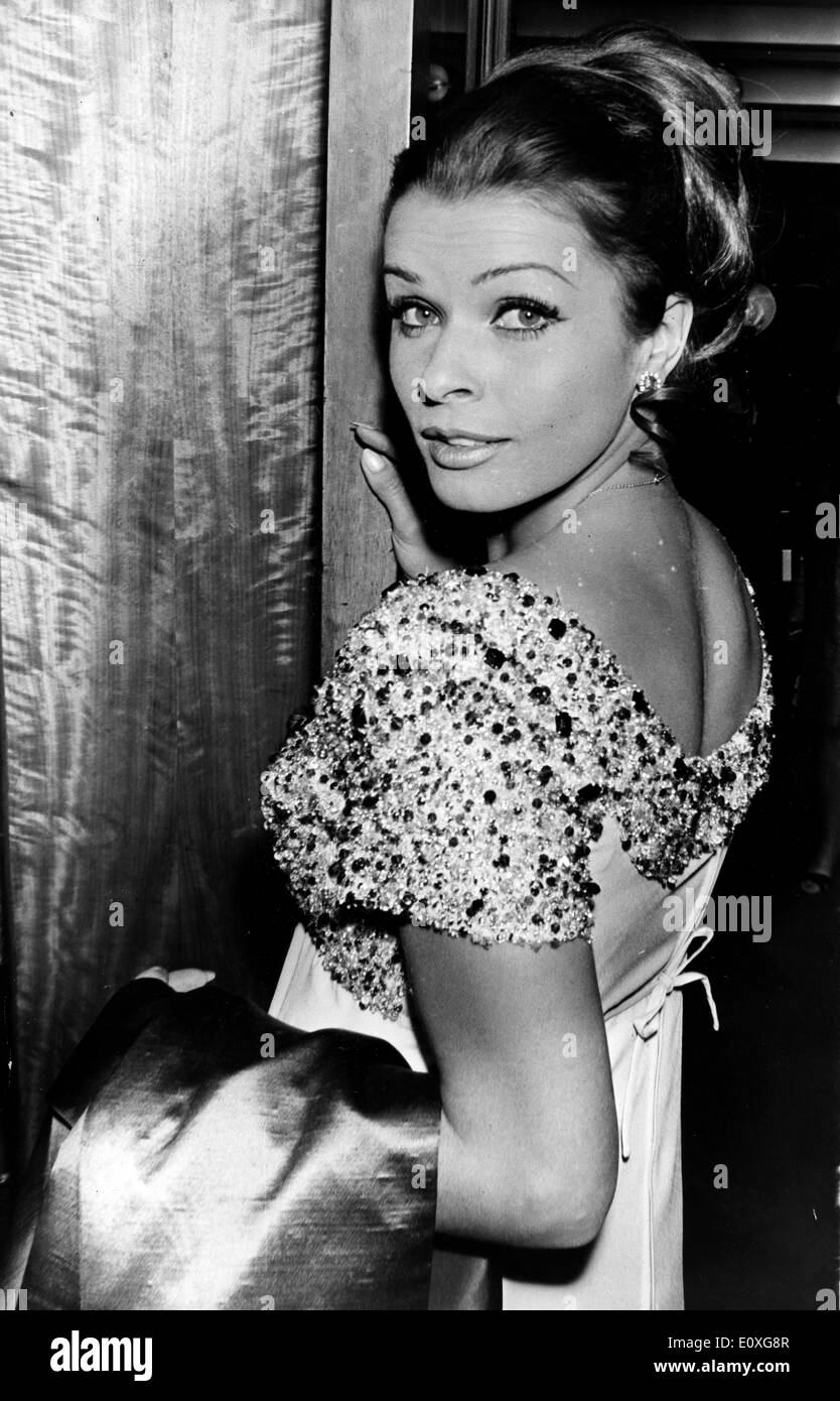 Actress Senta Berger at the premiere of the film 'The Quiller Memorandum' Stock Photo