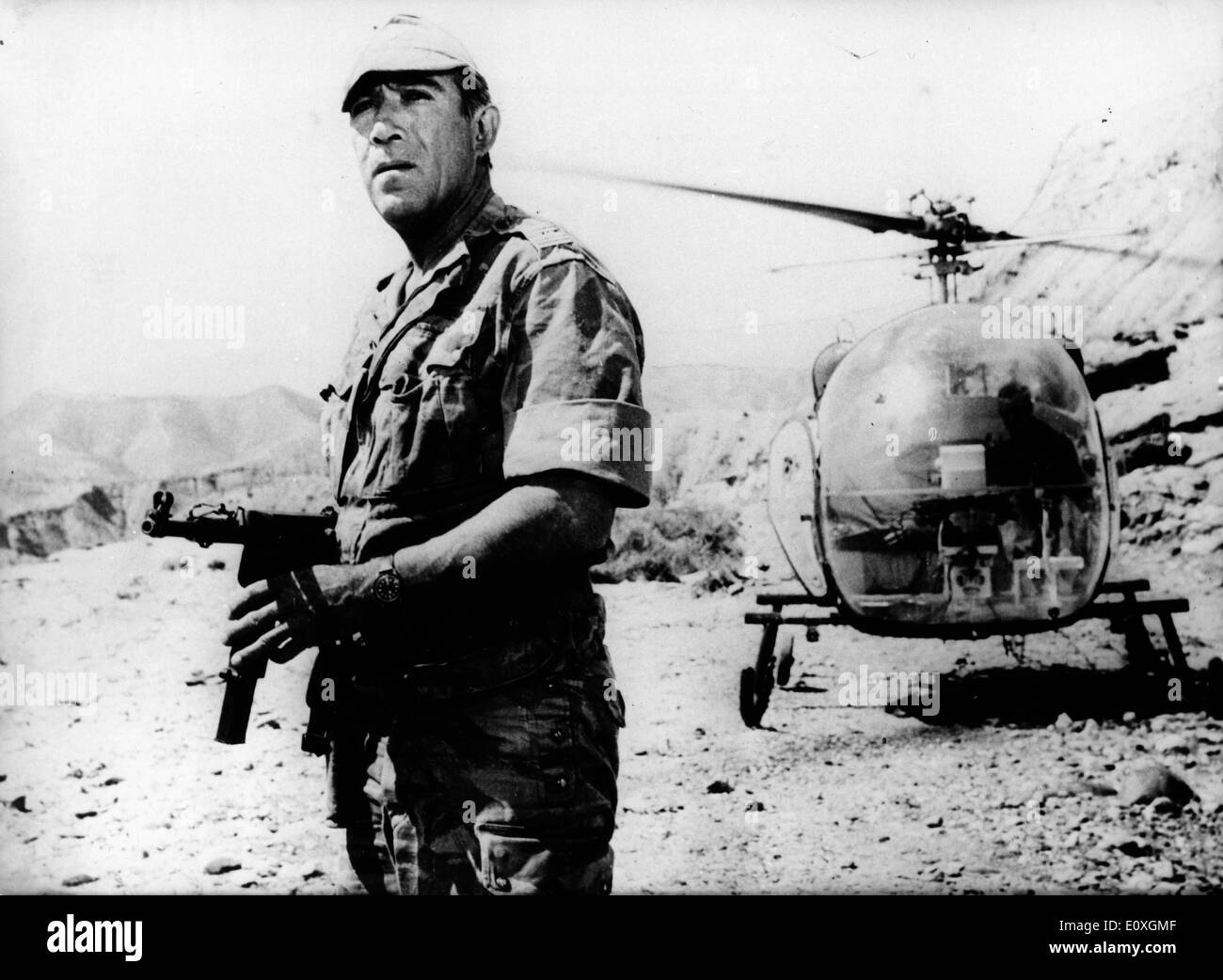 Actor Anthony Quinn as a colonel in 'Lost Command' Stock Photo