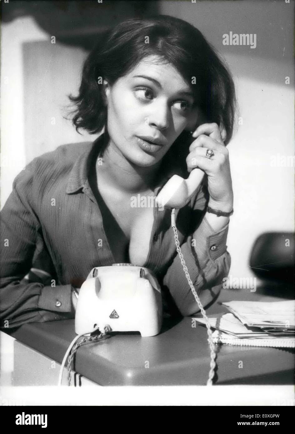 Oct. 10, 1966 - Various Things to Offer has to young actress Sylvia van Spronsen beside considerable ''curves'' also a big portion of talent. The young lady, coming from an officer-family, has at first much to fight against the resistance of ''Papa'', who didn't want to know anything of an artistic career of his daughter. But finally Sylvi's ''blockhead'' made its way she treaded on the boards which typify the world for her Stock Photo