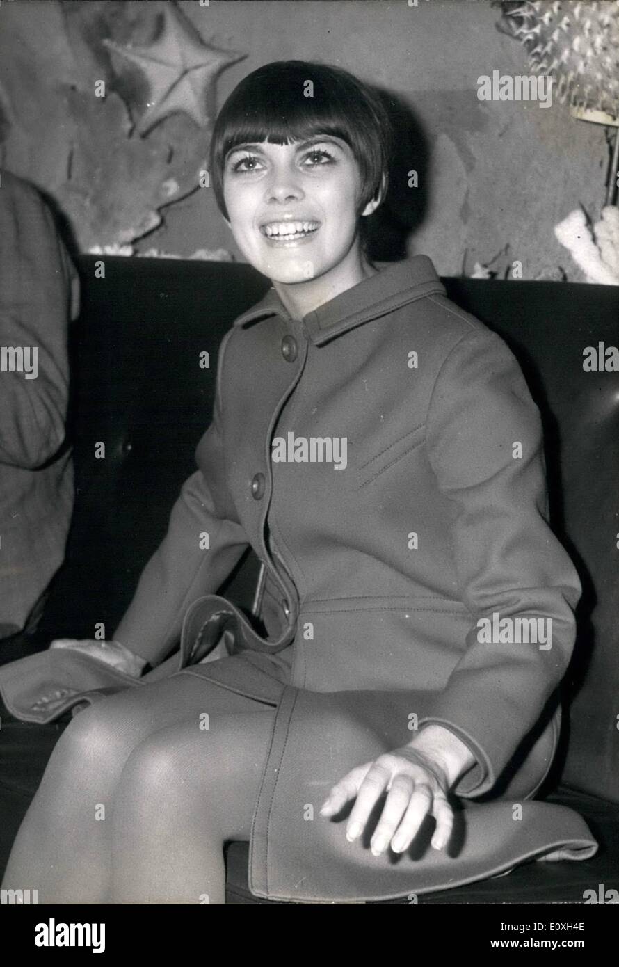 Oct. 10, 1966 - MIREILLE MATHIEU: BACK FROM USA - TEENAGE SINGER MIREILLE MATHIEU PROCLAIMED THE NEW EDITH PIAF HER VOICE AND M Stock Photo