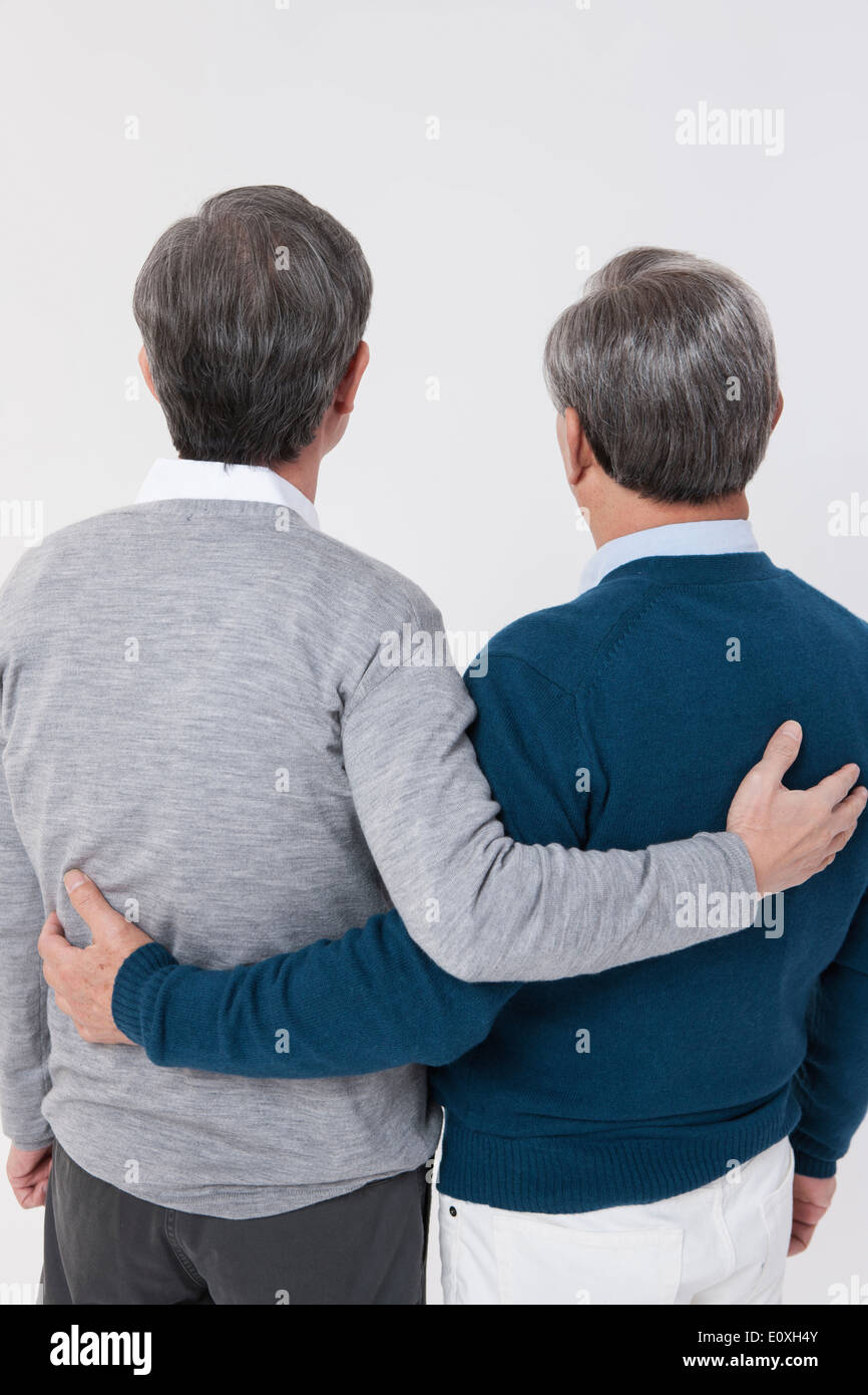 two old men together Stock Photo Alamy