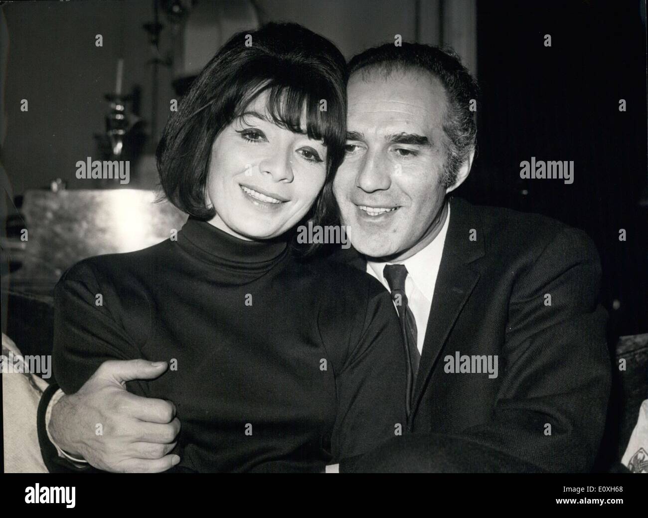 Dec. 15, 1966 - Juliette Greco and Michel Piccoli at their Paris Apartment Stock Photo