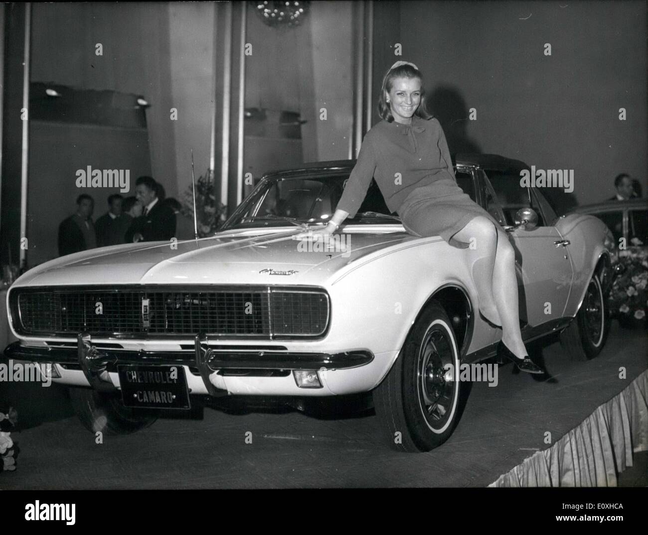 Oct. 10, 1966 - Motor Show To Open October 6th The annual Motor Show will open at the Porte de Versailles, Paris, October 6th. OPS: A Camaro Chevrolet (General Motors) on show at Hilton Hotel, Paris. Stock Photo