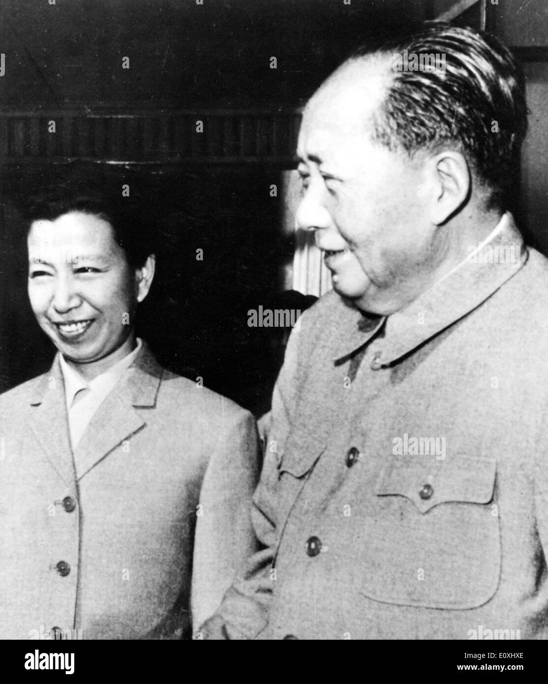 Mao Zedong with wife Jiang Qing Stock Photo
