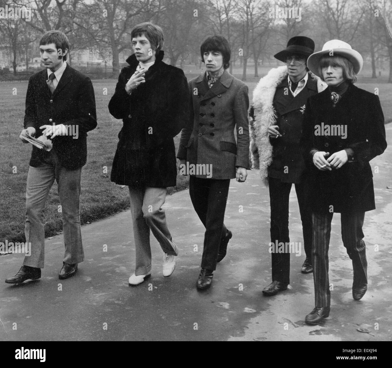 The Rolling Stones out walking in Green Park Stock Photo