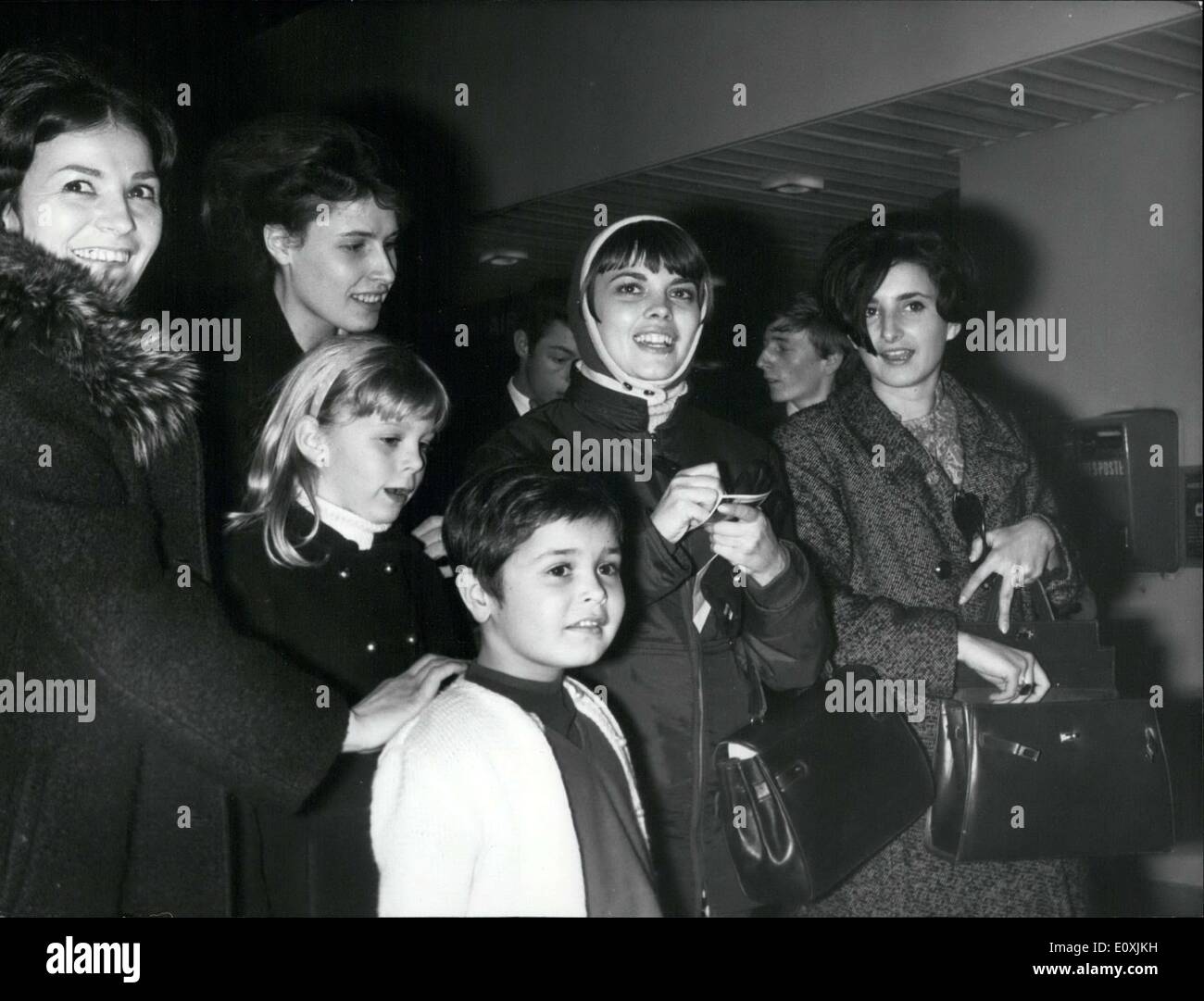 Feb. 21, 1967 - Mireille Mathieu Signing Autographs with Bonne Grace Stock Photo