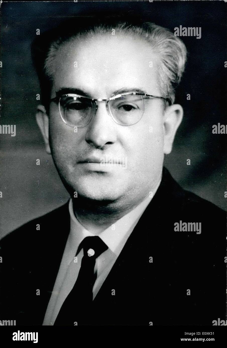 May 05, 1967 - Soviet Chief Of Secret Police Fired-Andropov Takes Over: Reports From Moscow Announce Important Changes In The Soviet Secret Police. Vladimir Sichastny, The Former Chief, Has Been Replaced By Yuri Andropov. The Changes, It Is Thought, Have Something To Do With The Escape From Russia Of Stalin's Daughter, Svetlana Alleluyeva. Photo shows A Recent Portrait Of Yuri Andropov, The New Chief Of The Soviet Secret Police. Stock Photo