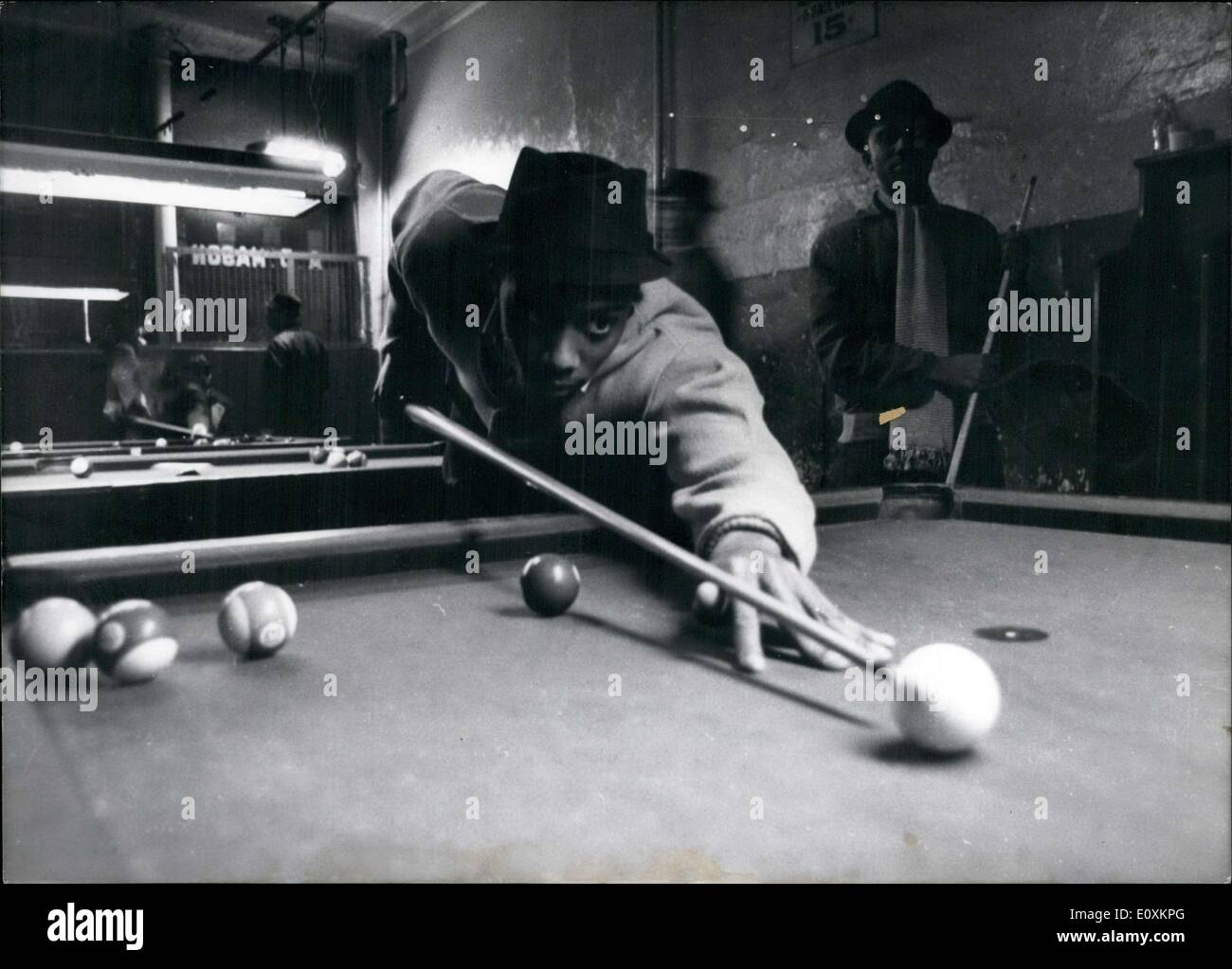 Mar. 07, 1967 - Daily Life in Harlem. These men meet in the poolroom and discussed things like politics while they play. Stock Photo