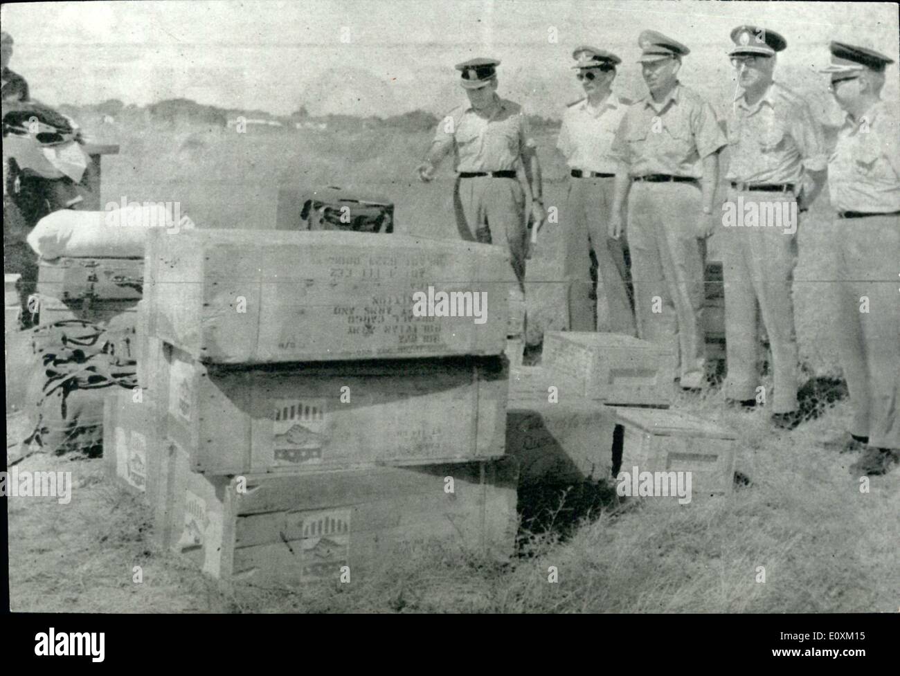 Apr. 04, 1967 - Bolivian army men while receiving a shipment of arms to Fight Guerillas. United States. Stock Photo