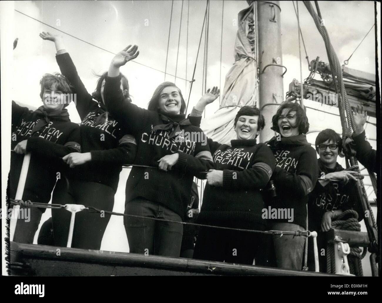 May 05, 1967 - The Gipsy Moth IV Comes Home-The ''Sir Winston Churchill'' With All-Girl Crew: The ship ''Sir Winston Churchill' Stock Photo