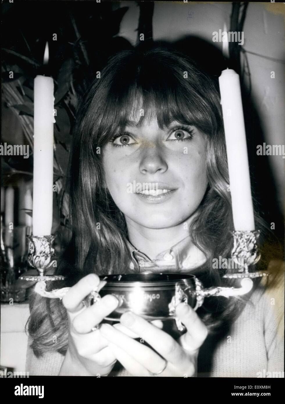 Apr. 04, 1967 - She was a model before she began acting in movies. Acad&eacute;mie du Disque Winners Serge Reggiani and Colette Stock Photo