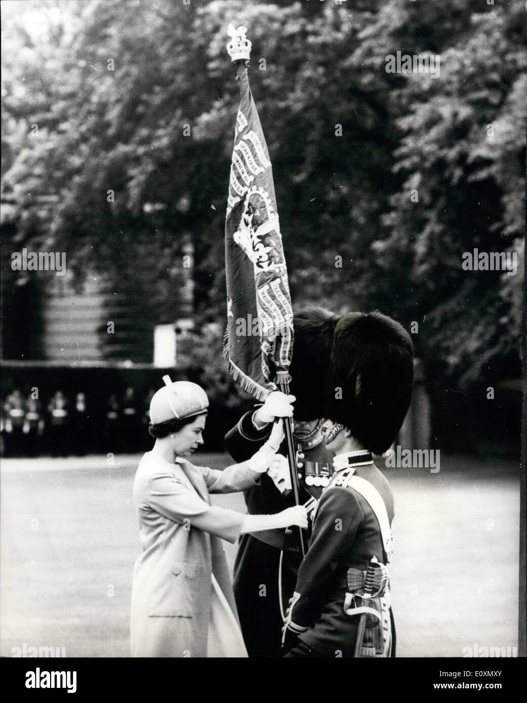 Jun. 06, 1967 - Presentation of New Colours to the 1st Battalion Grenadier Guards, By H.M. THE Queen at Buckingham Palace Photo Stock Photo