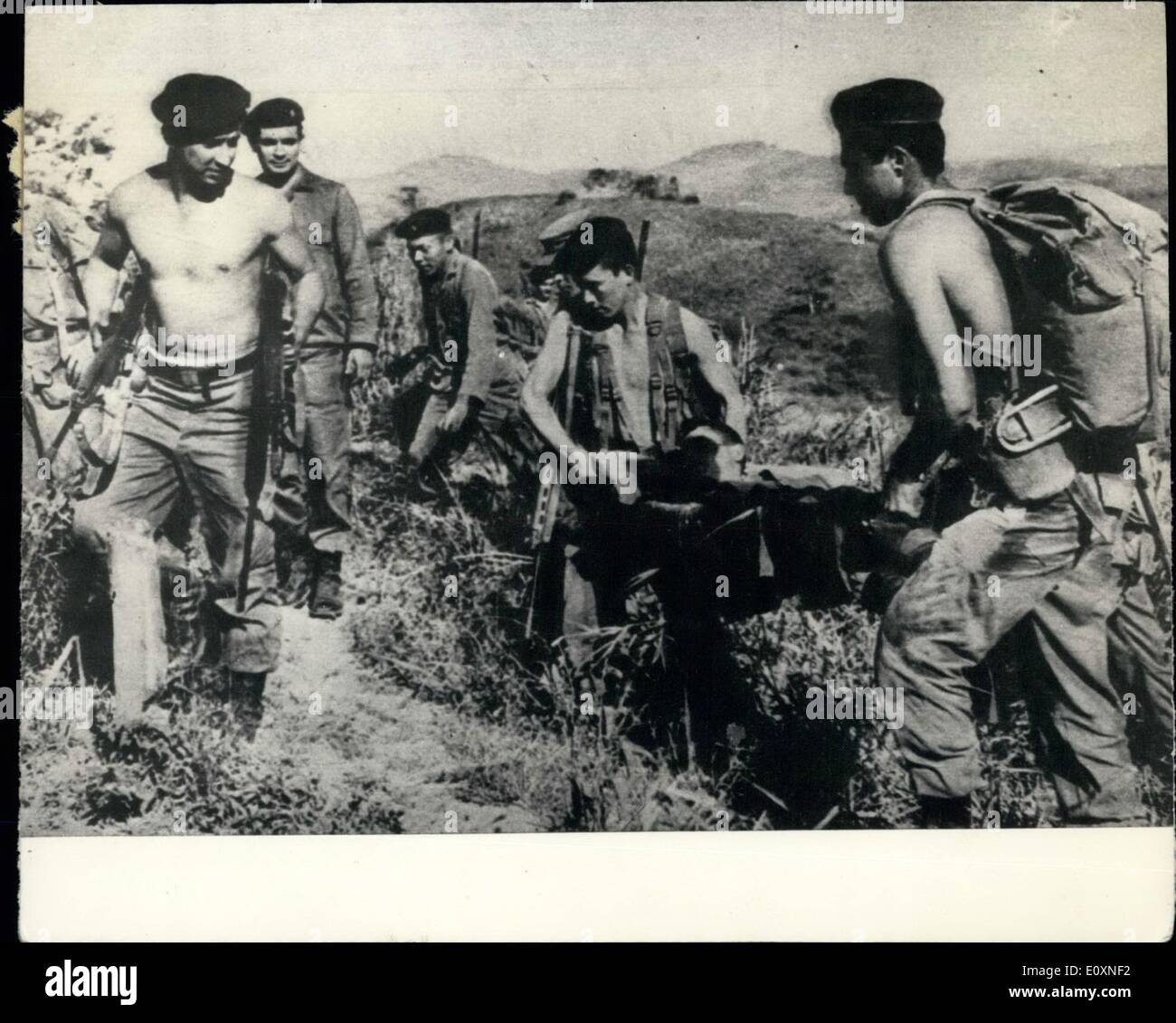 May 05, 1967 - Troops of the Venezuelan government, are shown in military anti-guerrilla training, under the ''Supervision'' of Stock Photo