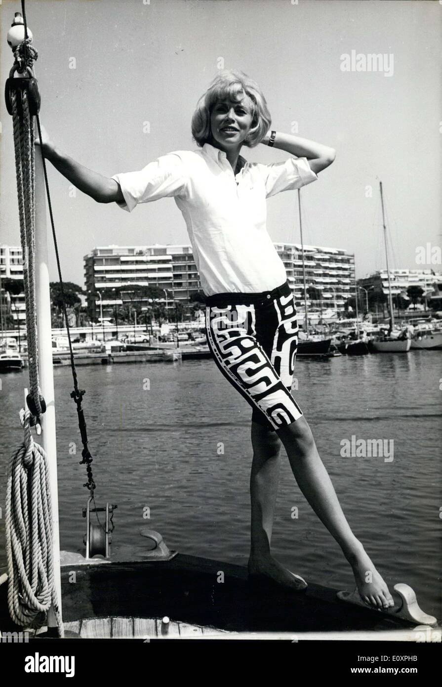 Jul. 29, 1967 - Mireille Darc in Cannes Stock Photo