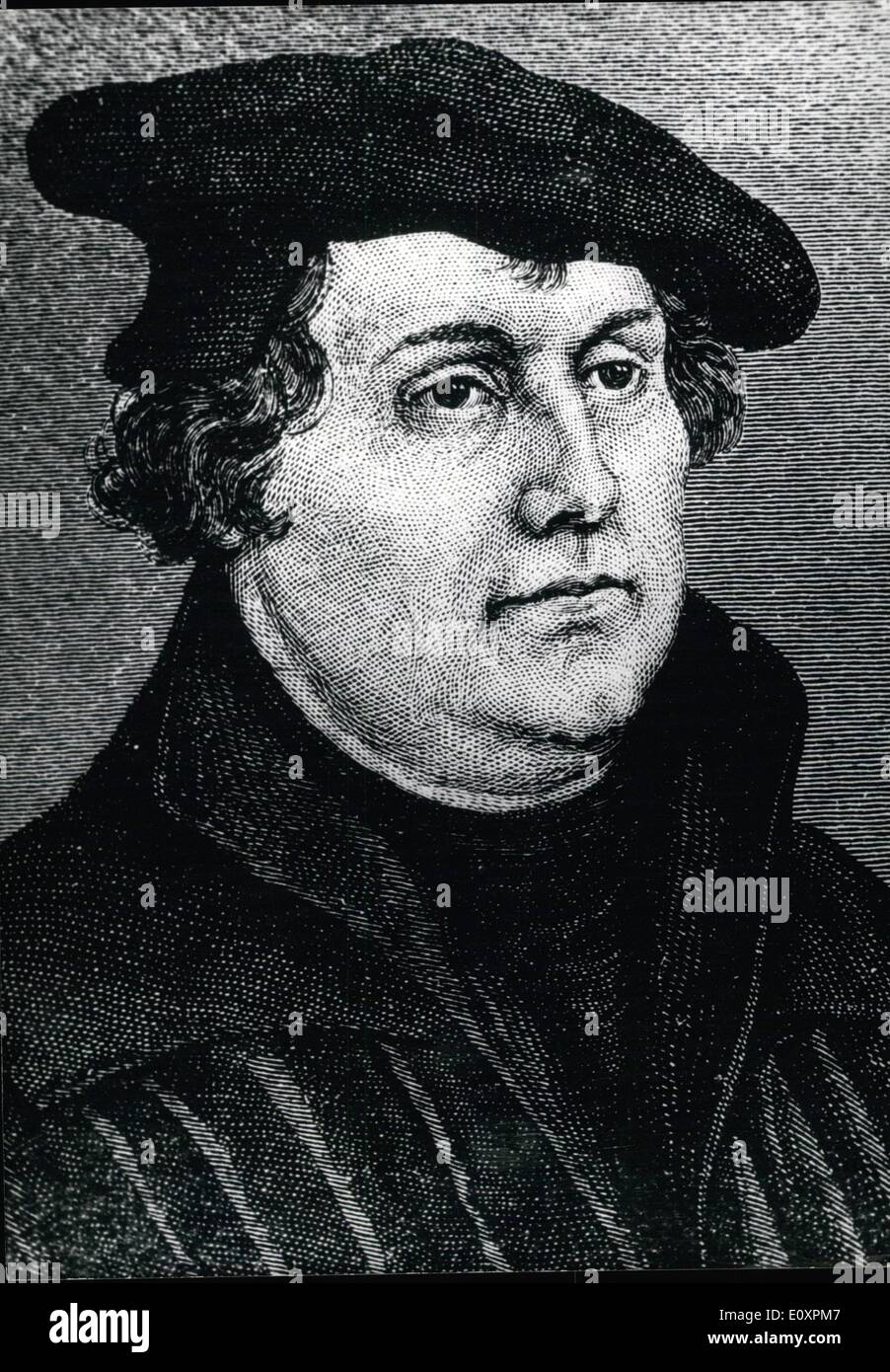 Jul. 07, 1967 - Martin Luther (1483-1546) Reformator, from a portrait by Cranach in his album (Berlin) ne Stock Photo