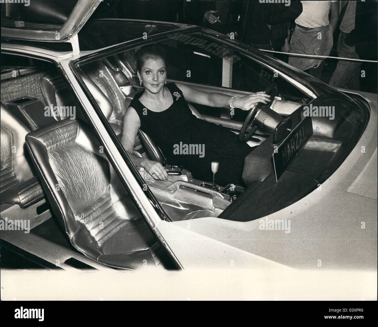 Oct. 10, 1967 - Preview of the Motor Show: Model Zandra, seen seated at the wheel of the Lamborghini Marzal the only one of its Stock Photo