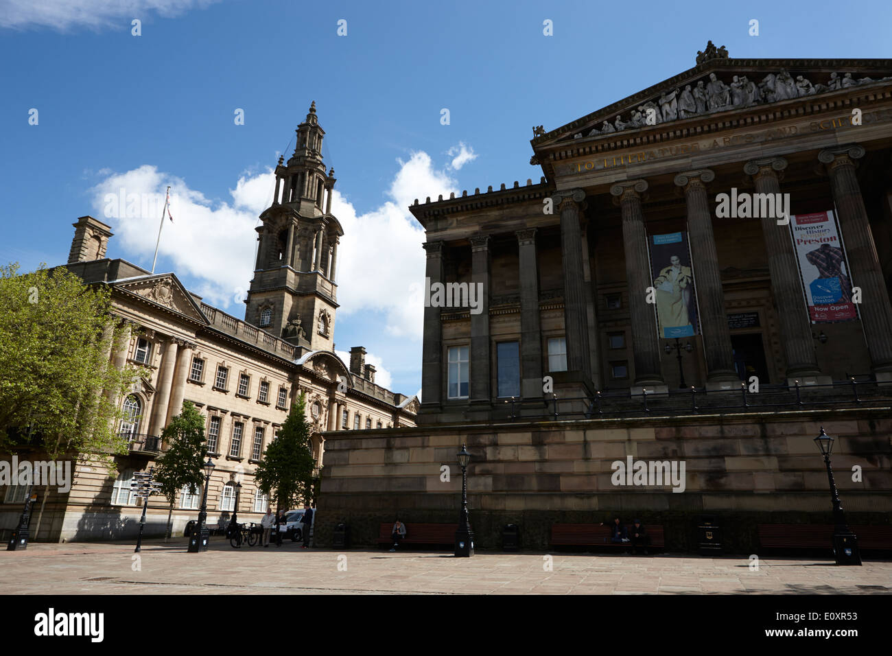 The sessions house courthouse and Harris Museum and Art Gallery Preston England UK Stock Photo