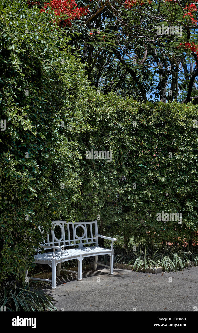 Wrought iron garden seat Stock Photo