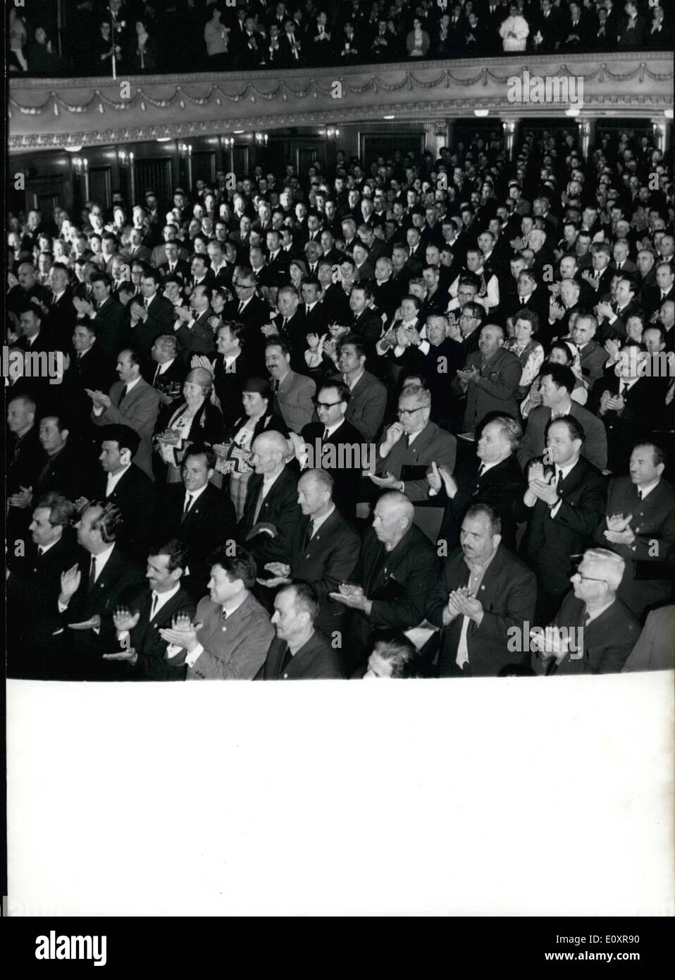Aug. 08, 1967 - Delegates at the 31st congress of the Bulgarian agrarian people's union in Sophia, which was opened on April 1 24 , 1967. The delegates represent 120,000 members of the Bulgarian union and farmers from 27 forging countries. Stock Photo