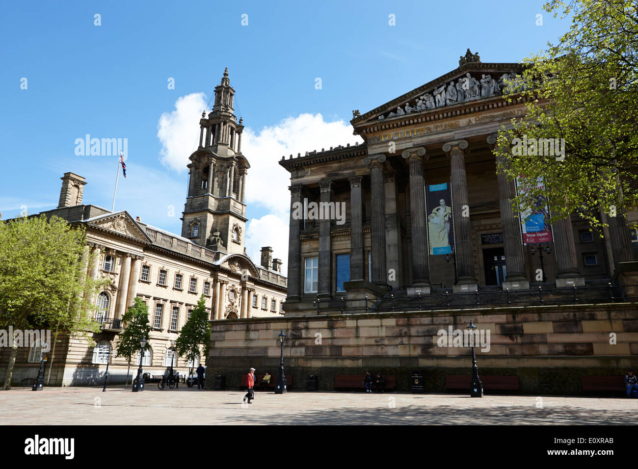 The sessions house courthouse and Harris Museum and Art Gallery Preston England UK Stock Photo