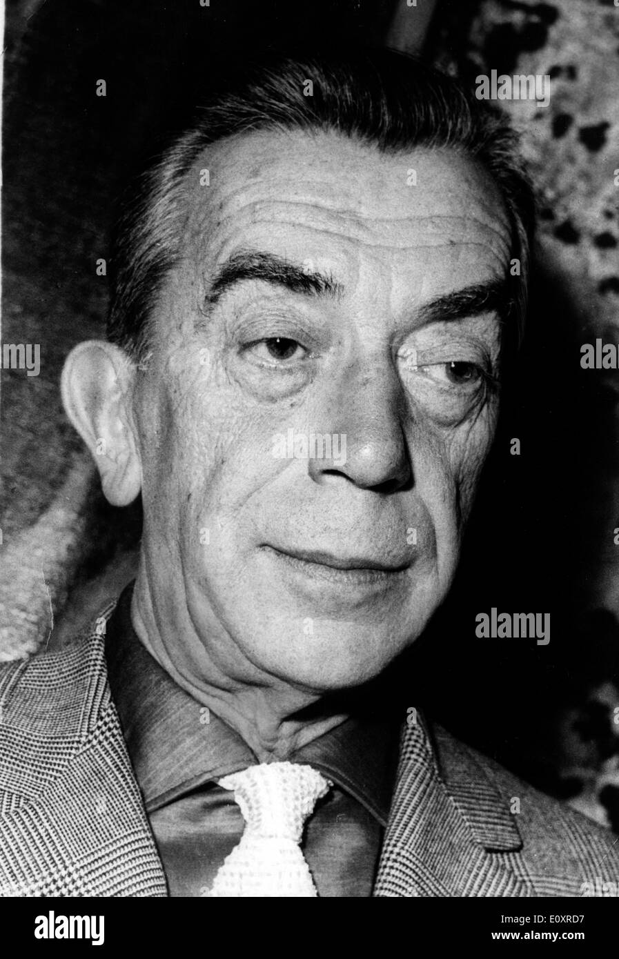 Oct 15, 1967; Paris, France; The famous writer MARCEL AYME, author of 'The Green Mare' and 'Pass Wall' passed away last night at the age of 65, after being sick for several days. The picture shows one of his last portraits. Stock Photo