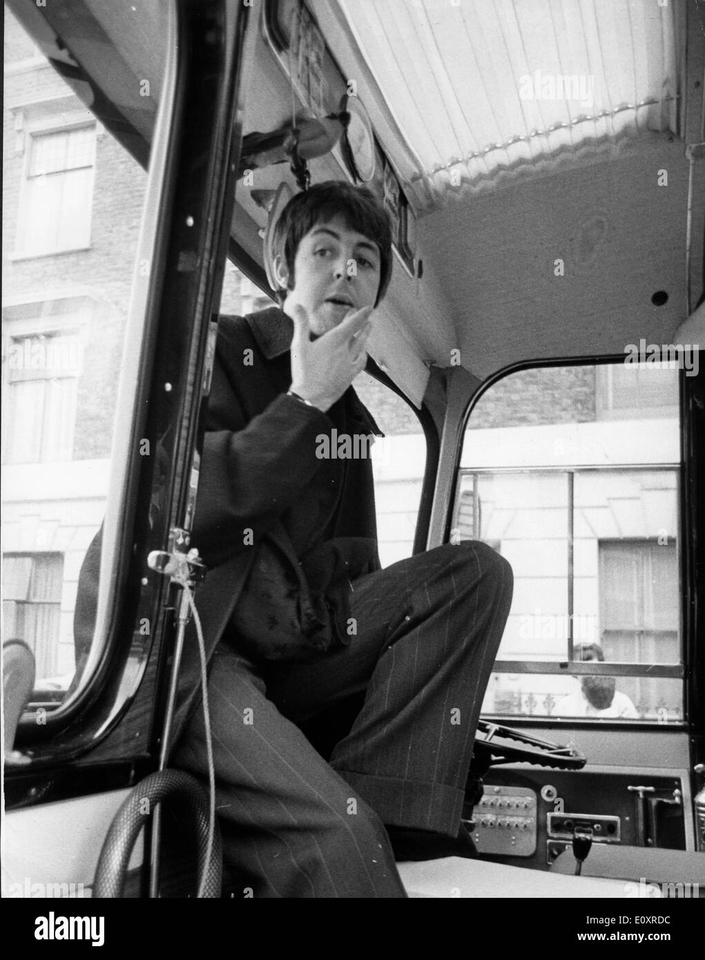 Beatle Paul McCartney on the Magical Mystery Tour Stock Photo