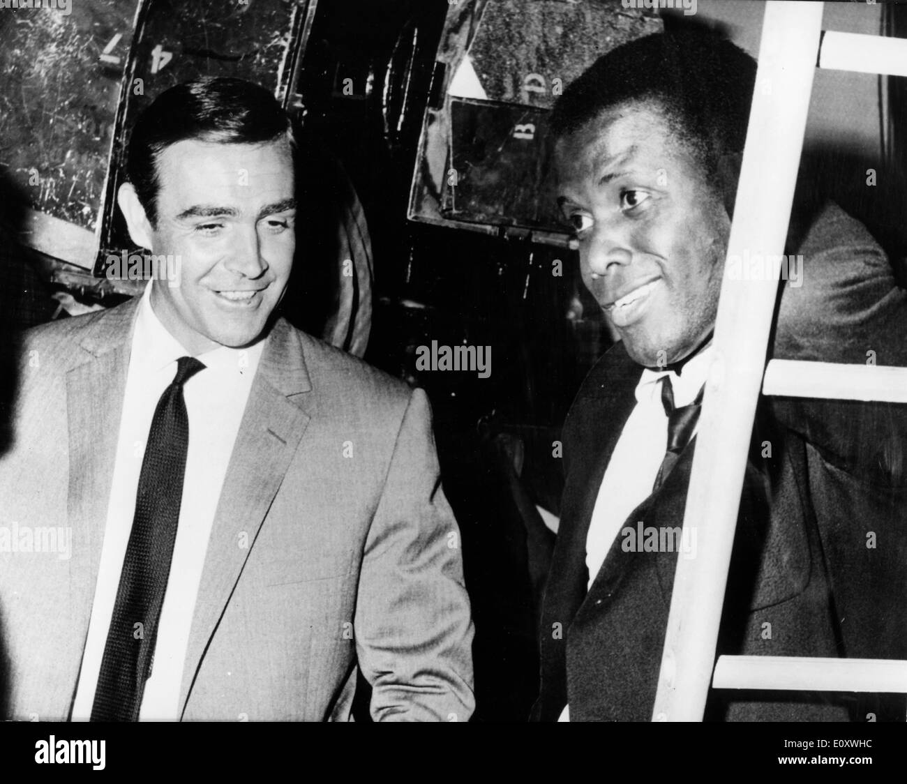 Actors Sidney Poitier and Sean Connery Stock Photo