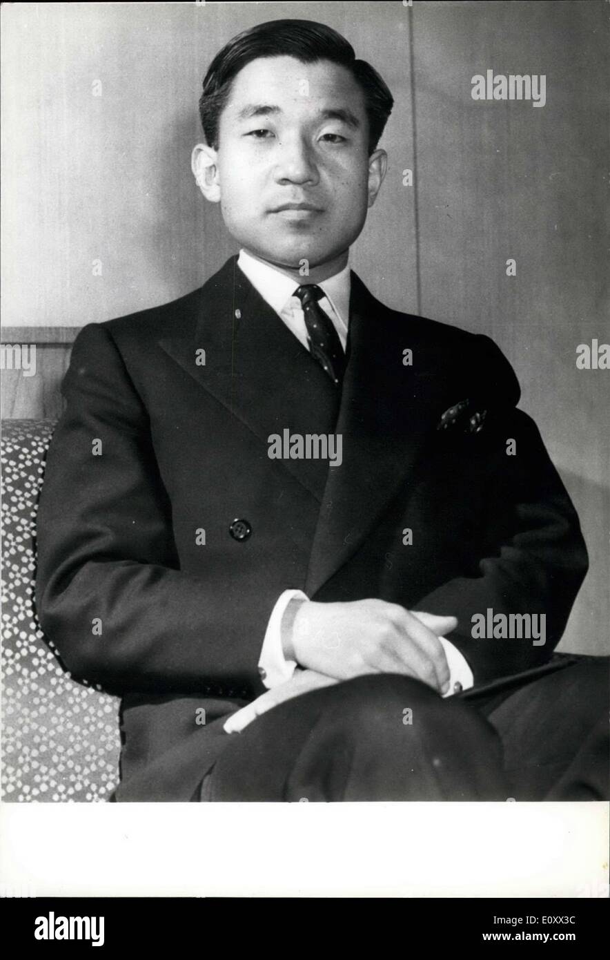 Dec. 23, 1967 - Crown Prince Celebrated 34th Birthday. Crown Prince Akihito of Japan celebrates his 34th birthday on Decembr 23, 1967. Photo shows A recent portrait of Crown Prince Akihito. Stock Photo