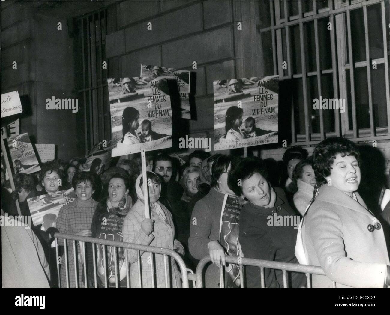 Mar. 09, 1968 - Women Protest for Peace in Vietnam, Paris Stock Photo