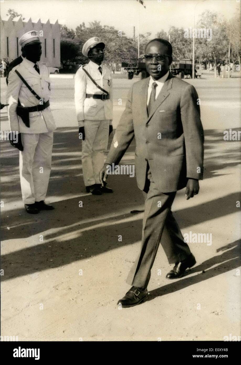 Jan. 23, 1968 - Here is President Senghor arriving at the African and Malagasy Union Conference. Stock Photo