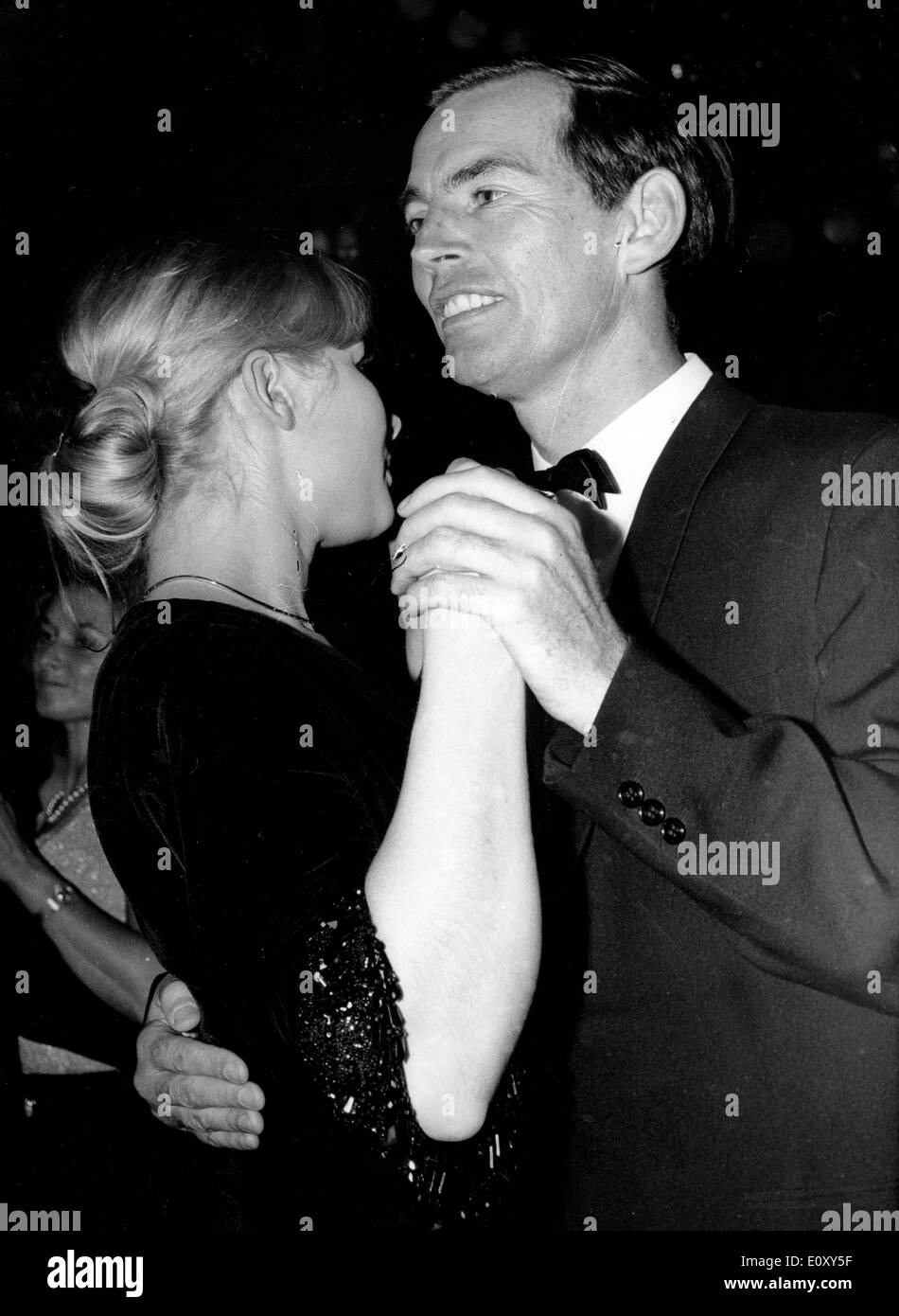 Jan 29, 1968; Munich, Germany; The surgeon CHRISTIAN BARNARD was invited to a ball in Munich Germany where he was dancing with CATHY BILTON. Stock Photo