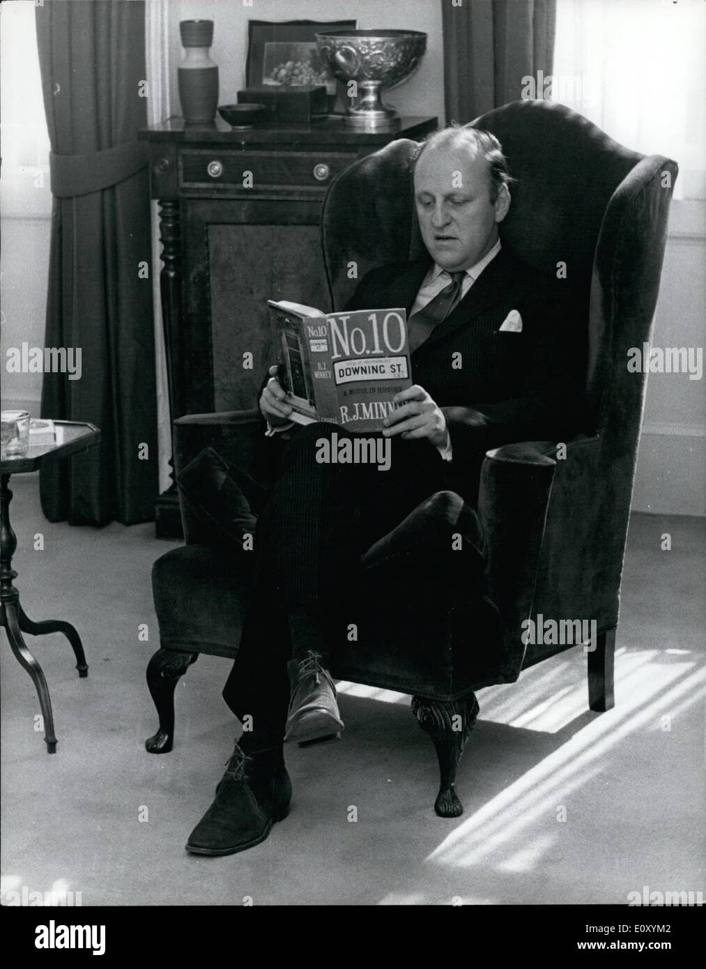Apr. 04, 1968 - Mr Humphry Berkeley resigns from Tory party: The texts of a letter from Mr. Humphry Berkeley former M.P for Lancaster, resigning from the Conservative Party, and a long reply from Mr. Heath, Opposition leader were published yesterday. Mr. Berkeley, who is 42, expressed ''shock'' at the decision of the Shadow Cabinet to appose the Race Relations Bill in the Commons next week by reasoned amendment. Photo shows Mr. Humphry Berkeley pictured in his London flat yesterday. Stock Photo
