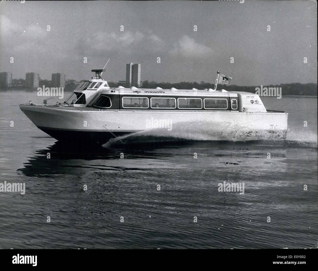 Feb. 02, 1968 - First HM-2 sidewall hovercraft to enter service shortly Ã¢â‚¬â€œ HovermarineÃ¢â‚¬â„¢s first HM-2, forerunner of Stock Photo