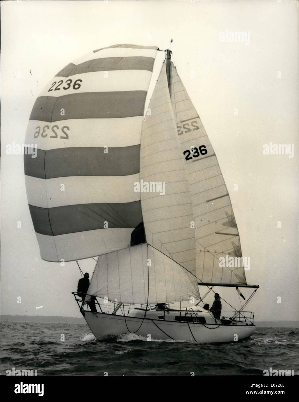 Aug. 08, 1968 Cowes Week Yachting Photo Shows Striking study of