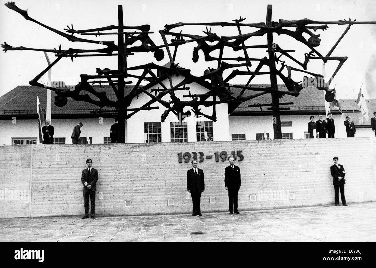 Sep 09, 1968; Dachau, Bavaria, GERMANY; President of International committee Dr. A. GUERISSE aka Pat O'Leary and secretary Stock Photo