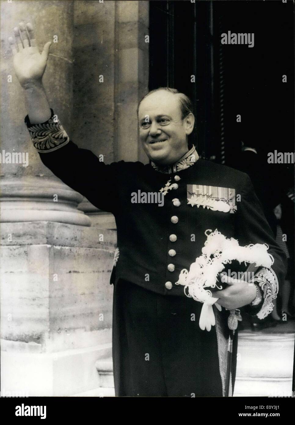 Sep. 22, 1968 - Sir Christopher Soames, new British ambassador in Paris, after presenting his credentials to General Charles de Stock Photo