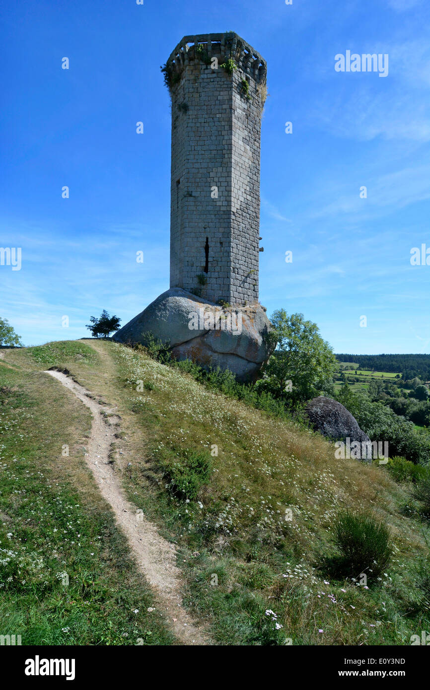 Tour de la Clauze tower, Saugues, Haute-Loire department, Auvergne, France, Europe Stock Photo