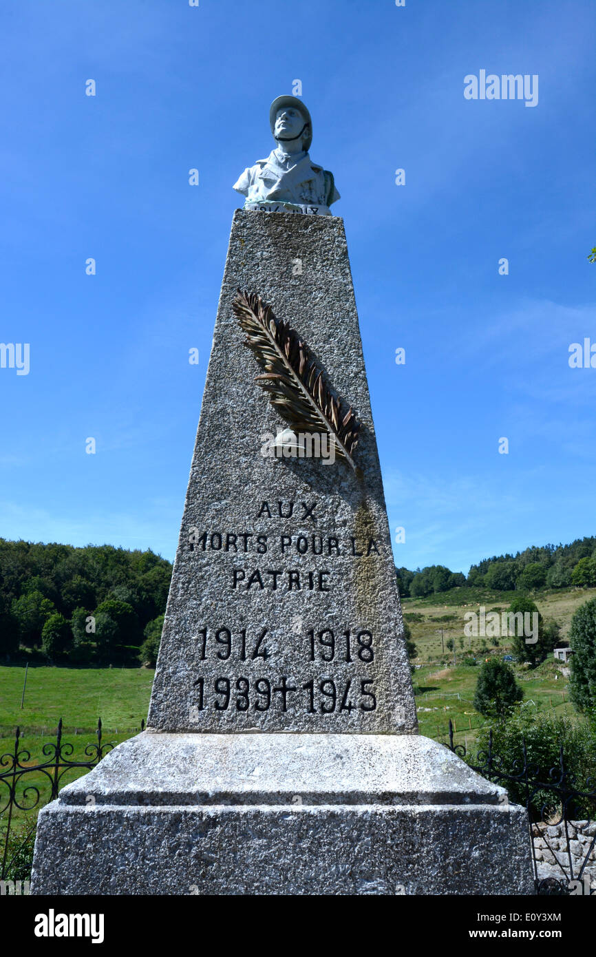 Monument war. Grèzes. Haute-Lore. Auvergne. France Stock Photo