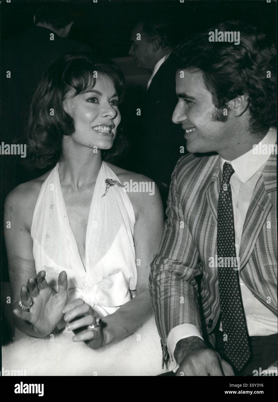 Oct. 10, 1968 - Beautiful British actress Anne Heywood, is in Rome to turn the film The Nun of Monza, as principal star in the film drawn by the novels of Alessandro Manzoni and DH Lawrence that count the story of a young nun who meets the love and she realized she was mistaking the vocation. For this love and for the consequences she was immured alive. The story happened on the Middle ages. Photo shows Beautiful Anne Heywood and the Italian actor Antonio Sabato, who plays the role of the young lover of the nun. Stock Photo